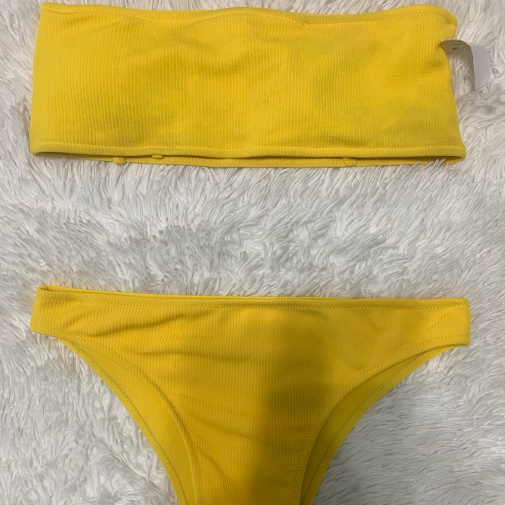 brand new yellow bandeau swimsuit